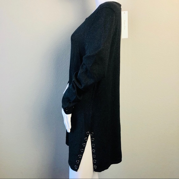 Black Harper Lane Mini Dress W/ Splits Stretchy - Picture 5 of 8